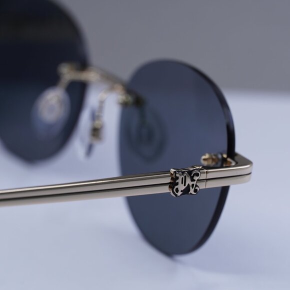 Palm Angels PERI10H CRYSTAL 7607 Oval Sunglasses - Gold/Dark Grey - Picture 9 of 10